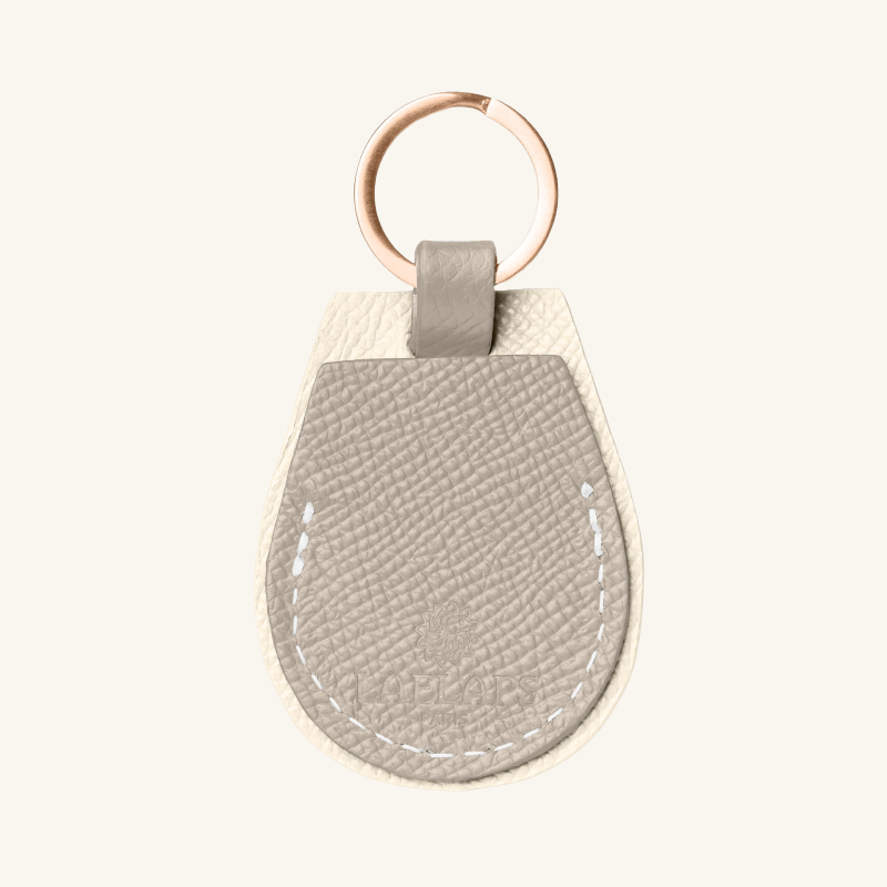 Light Grey Leather AirTag Holder