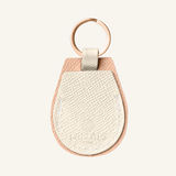 Off White Leather AirTag Holder