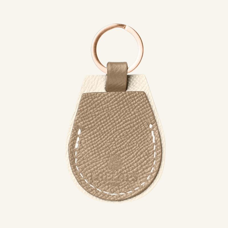 Taupe Leather AirTag Holder
