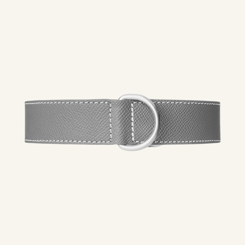 Grey Leather Collar