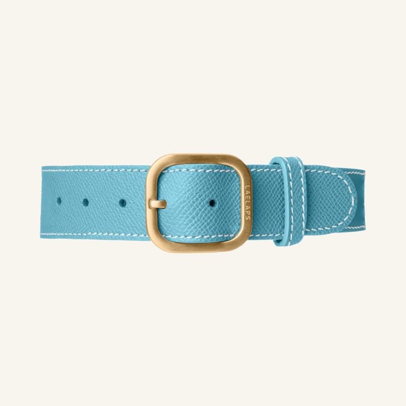 Light Blue Leather Collar