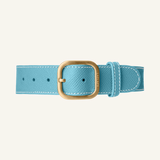 Light Blue Leather Collar