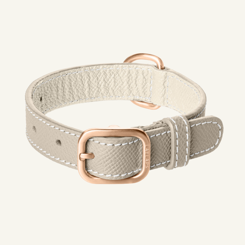 Light Grey Leather Collar