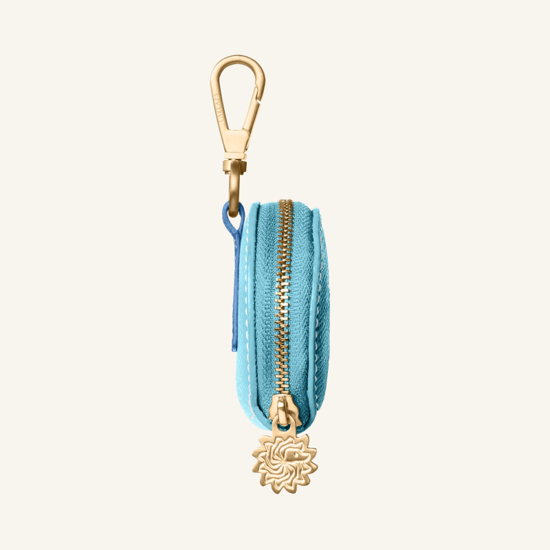 Light Blue Leather Treat Bag
