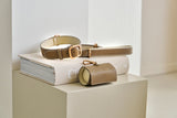 Taupe leather dog accessories