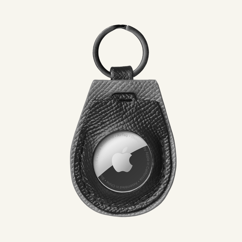 Graphite Leather AirTag Holder