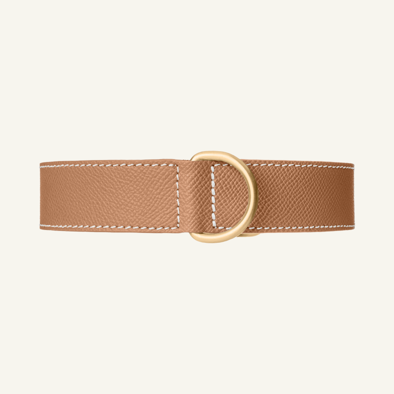 Leren Halsband Beige