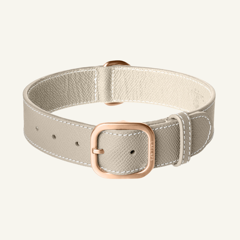 Light Grey Leather Collar