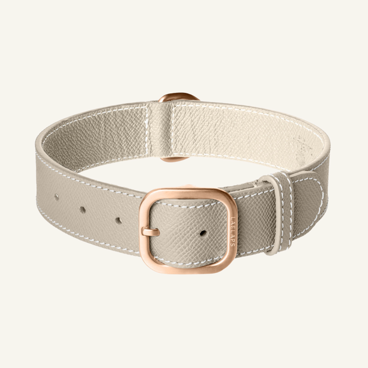 Leren Halsband Lichtgrijs