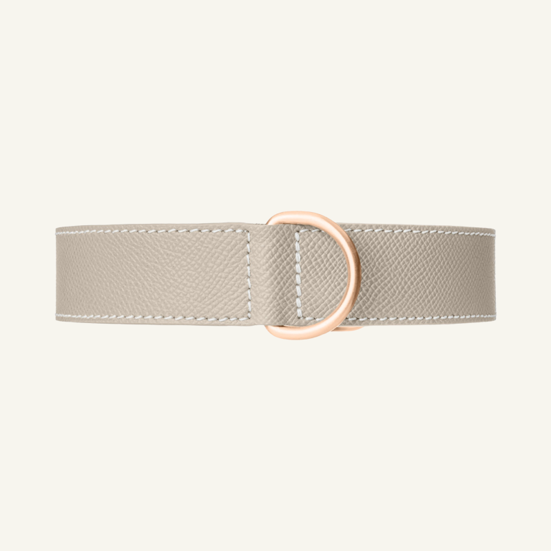 Leather Collar Light Grey