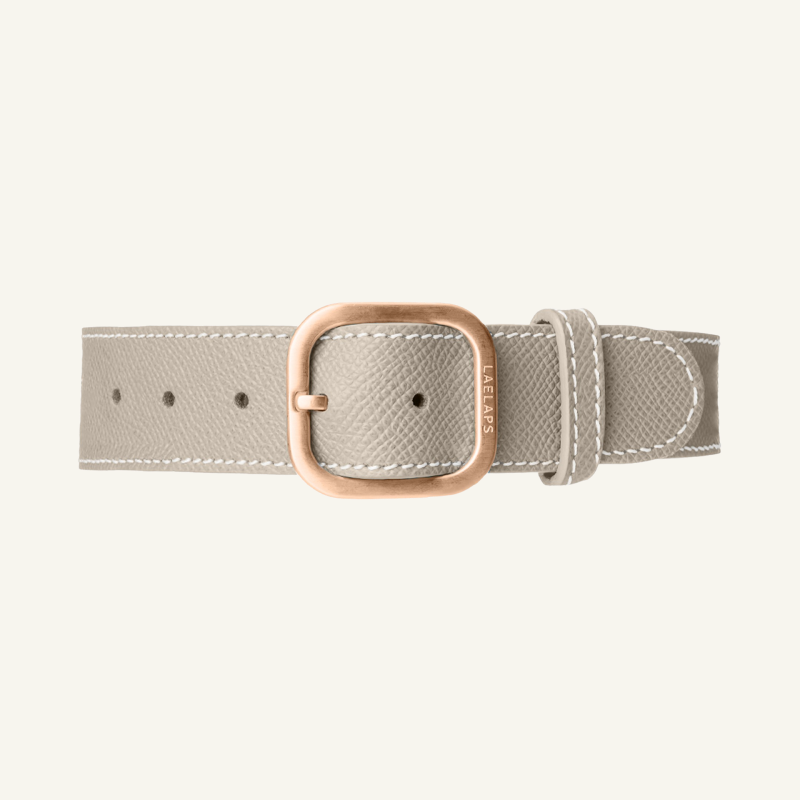 Leather Collar Light Grey