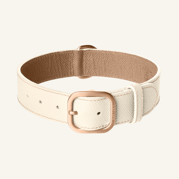 Leren Halsband Crème