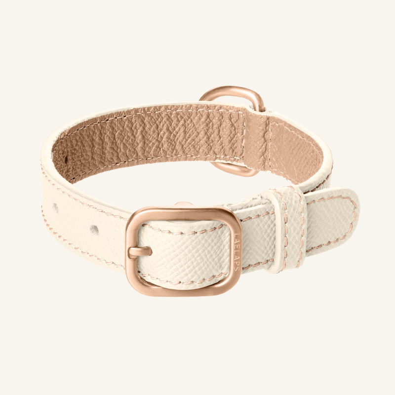 Leren Halsband Crème