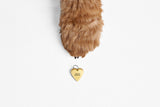 Gold heart dog ID tag engraved with the name Jazz