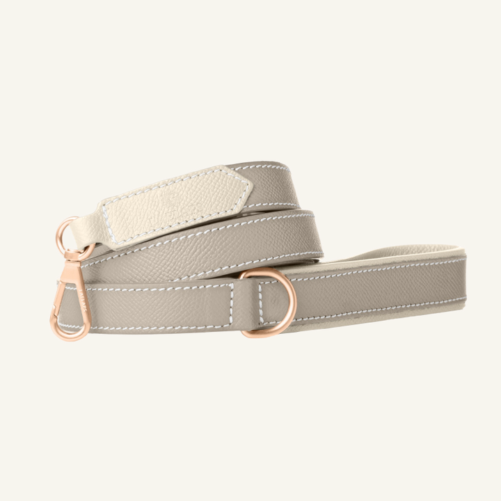 Leather Leash Light Grey