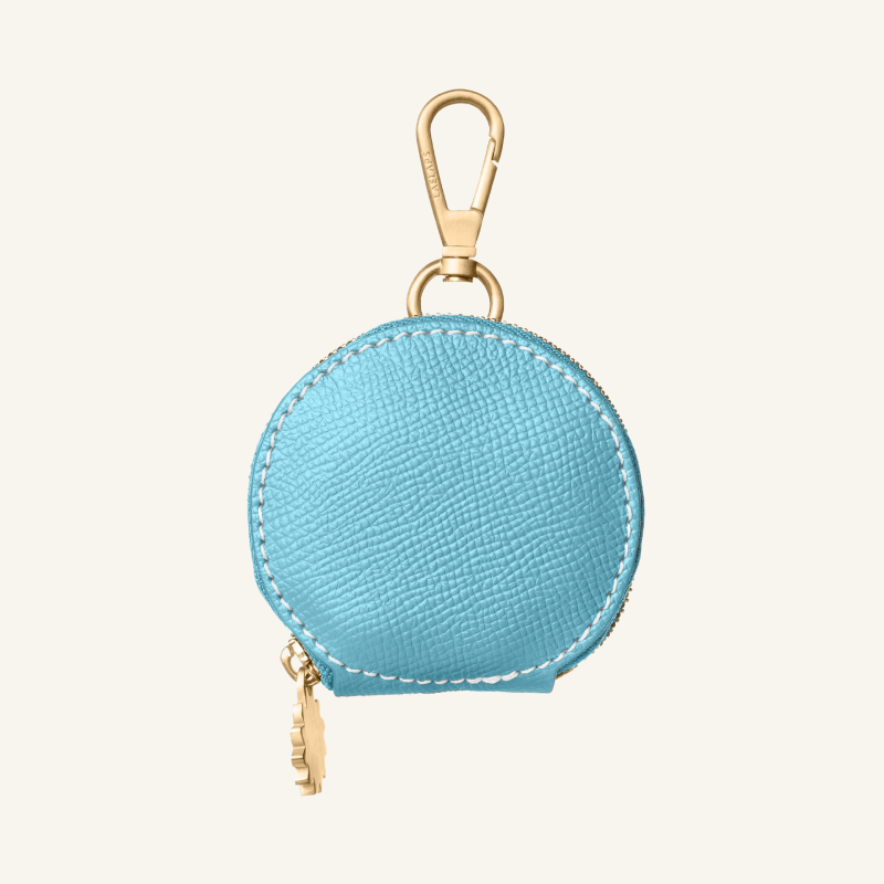 Light Blue Leather Treat Bag