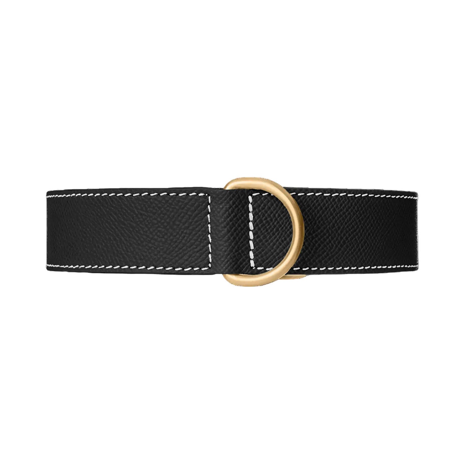 Black leather dog collar with gold hardware by Laelaps Paris
